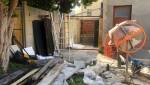 chantier de maçonnerie pour une extension