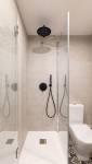 Douche sur receveur surélevé robinetterie ciel de pluie métal laqué noir à Boissy-L'Aillerie (95)