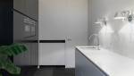Cuisine couloir minimaliste à Houdan