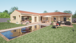 Extension de maison de 25 m² au Bignon - vues 3D