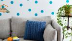 Autocollant a point bleu