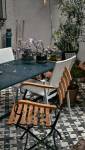 Terrasse en carrelage type carreaux de ciment