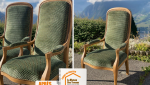 Rénovation sur-mesure fauteuil Voltaire Savoie, Artisan spécialiste aérogommage bois Aigueblanche, Rénovation et modernisation cuisine Savoie, Tapissier fauteuil ancien Savoie 73260, Artisans rénovation mobilier ancien Aigueblanche