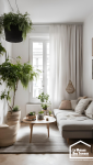 salon lumineux appartement 60m2