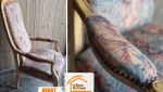 Rénovation fauteuil Voltaire, Aérogommage fauteuil bois, Rénovation artisanale Savoie, Tapissier Aigueblanche 73260, Restauration fauteuil ancien