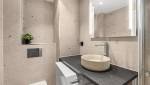 Transformation ancienne salle de bain en SDE avec WC suspendu et raccordement lave-linge sous tablette à Pleyben (29190)- 
