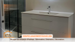 Salle de bain contemporaine à Penmarc'h réalisée par Michel Le Donge