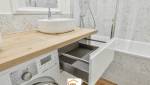 Meuble sur mesure dans une salle de bain rénovée