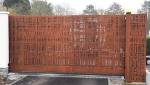 portail en acier corten ajouré