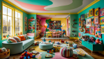 salle de jeux colorée et adaptée aux enfants