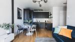 Salon et cuisine ouverte appartement Trouville-sur-Mer
