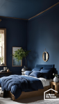 couleurs tendance 2025 chambre bleu profond