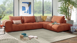 Canapé d'angle en tissu - Cuir center