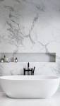 Marbre blanc et gris espace douche