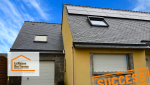 Travaux d’agrandissement à Pont-l’Abbé – Construction d’un garage avec toiture en ardoise et isolation performante. Une belle extension pour plus d’espace !