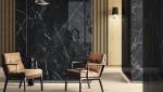 Marbre noir mural espace pièce de vie