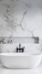 Marbre blanc et gris espace douche
