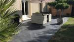 Terrasse avec carrelage effet ardoise