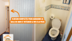 rénovation salle de bain Grésy-sur-Isère, modernisation salle d’eau, pose WC suspendu, faïence bleue tendance, faux plafond LED