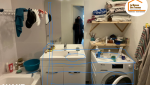 rénovation complète salle de bains, remplacement baignoire par douche, WC intégré salle de bains, meuble vasque design, carrelage effet pierre