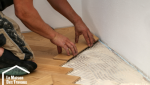 Pose en bâtons rompus du nouveau parquet