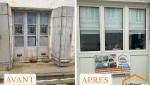Rénovation d'un soubassement bois et de trois fenêtres en accord avec les réglementations locales