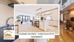 Cuisine ouverte : modernité et convivialité Profitez d’un espace lumineux et accueillant avec une cuisine ouverte sur le salon. La Maison Des Travaux Vesoul vous accompagne !