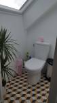 Toilettes sous dans combles dans la salle de bain