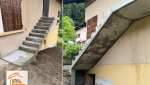 structure escalier béton invisible, architecture moderne intérieure, chantier escalier technique Savoie, escalier effet suspendu, escalier personnalisé La Maison des Travaux
