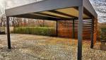 Installation d'un carport en structure métallique et toit plat - Montauban 82