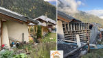 extension maison Peisey-Nancroix, finition crépis maison, travaux extérieur Savoie, La Maison des Travaux Albertville, extension invisible