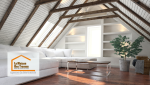 Salon lumineux sous combles rénovés à Marmande par La Maison Des Travaux de Marmande, confort et style garantis.