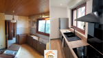 rénovation cuisine petite surface, aménagement cuisine Grignon, agrandir cuisine existante, nouvelle cuisine moderne, peinture rénovation cuisine