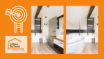 Cette salle de bain à Agen marie bois, carrelage effet parquet et baignoire d’angle pour une ambiance chaleureuse.