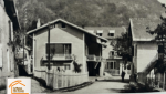 rénovation façade maison La Léchère, La Maison des Travaux Albertville, ravalement façade village, arches balcon ogive, artisan façade Savoie