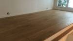 Pendant les travaux : pose du nouveau parquet contre collé