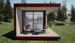Cabane d'architecte avec terrasse