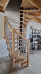 escalier hélicoïdal en bois et métal à Morteau