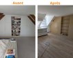 Avant et après travaux chambre La Ferté St Aubin