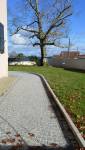 Allée pavé bordée aménagement extérieur de jardin 