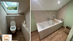 création salle de bain sous pente, rénovation combles partiels, modernisation grenier, aménagement étage sous toit, chambre sous combles