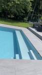 focus sur le nouveau liner de la piscine