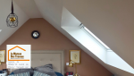 Création d’une ouverture de toit avec Velux, placo et isolation renforcée.
