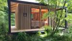 Cabane d'architecte bois à toit plat