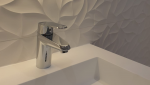 lavabo carrelage texturé blanc