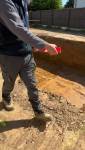 Préparation du terrain pour la pose de la piscine coque à Plérin