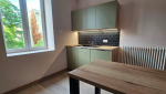 Rénovation d'une cuisine couleur vert olive et bois 