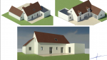 Vues 3D extension toit plat