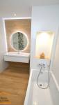 éclairage de salle de bain pour mise en valeur du mobilier