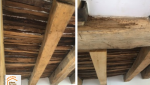 rénovation pièce de vie Praz-sur-Arly, isolation murs maison, création faux plafond, rénovation poutres bois apparentes, peinture intérieure montagne, La Maison des Travaux Sallanches, courtier